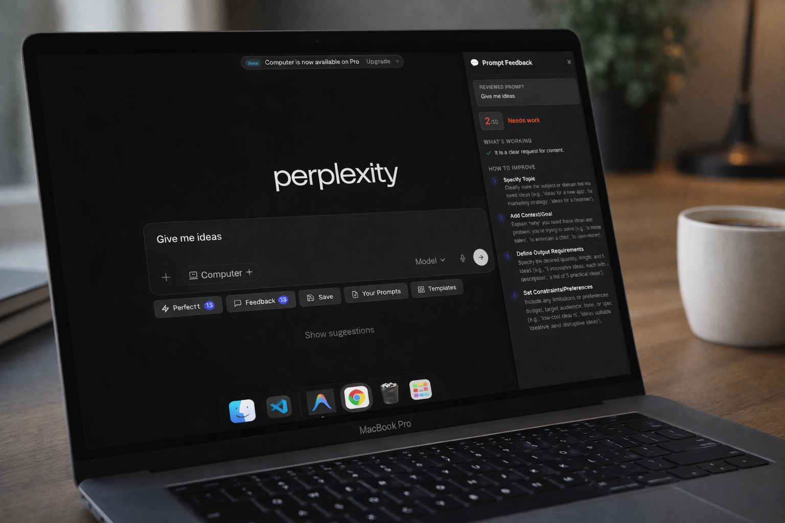 PerfectPrompt prompt feedback screenshot